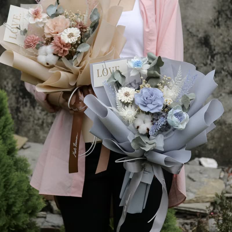 【遇見恆久】浪漫降落永生玫瑰花束 情人節花束 共2款