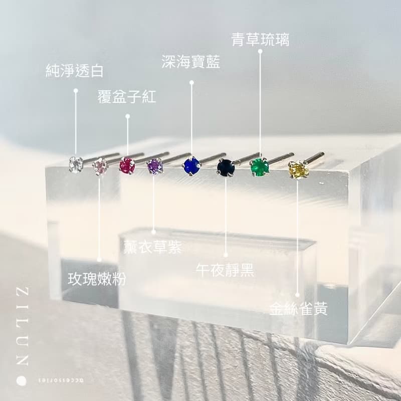 |簡約| 午夜靜黑 • 鋯石 • 純銀耳針 • 耳夾 • 抗過敏 可碰水