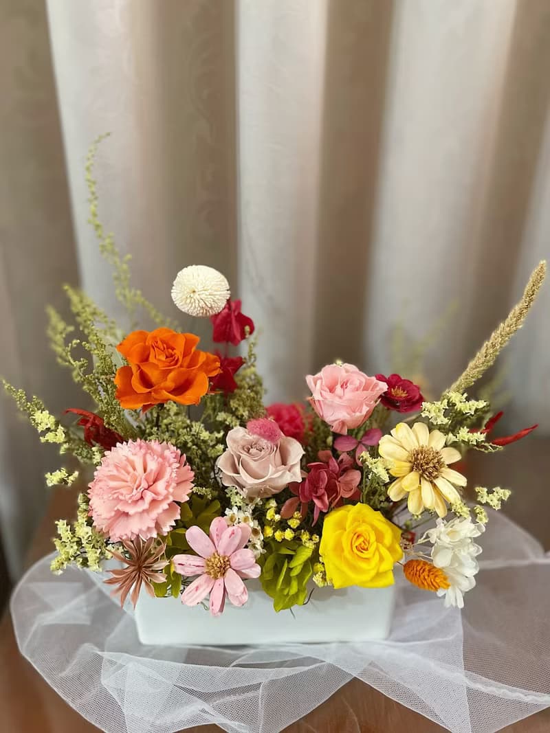 【永生花禮】春野系永生桌花-開幕桌花/開幕花禮/升遷花禮/祝賀花
