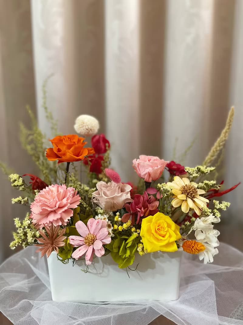 【永生花禮】春野系永生桌花-開幕桌花/開幕花禮/升遷花禮/祝賀花