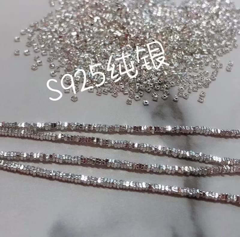 碎銀子 天然淡水珍珠 紫色珍珠 通體純銀 項鏈
