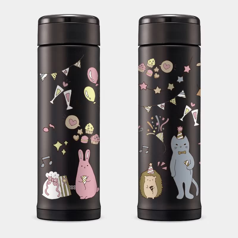 動物 熊熊 刺蝟 貓 象印 不鏽鋼 保溫瓶 PU008