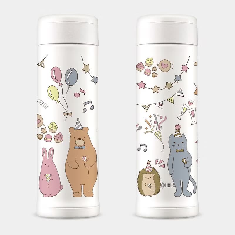 動物 熊熊 刺蝟 貓 象印 不鏽鋼 保溫瓶 PU008