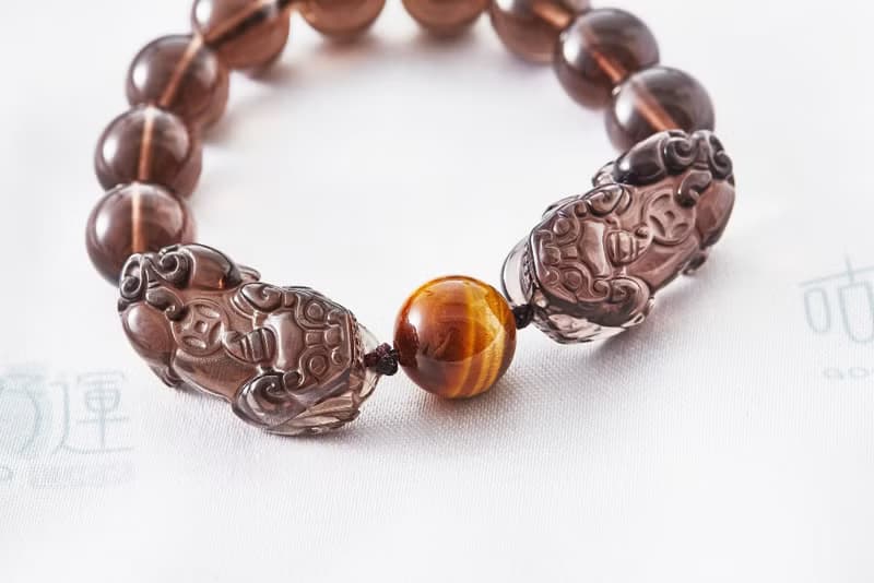 天然冰種黑曜石雙貔貅手鍊(含開光)驅邪、化煞、轉運、增財