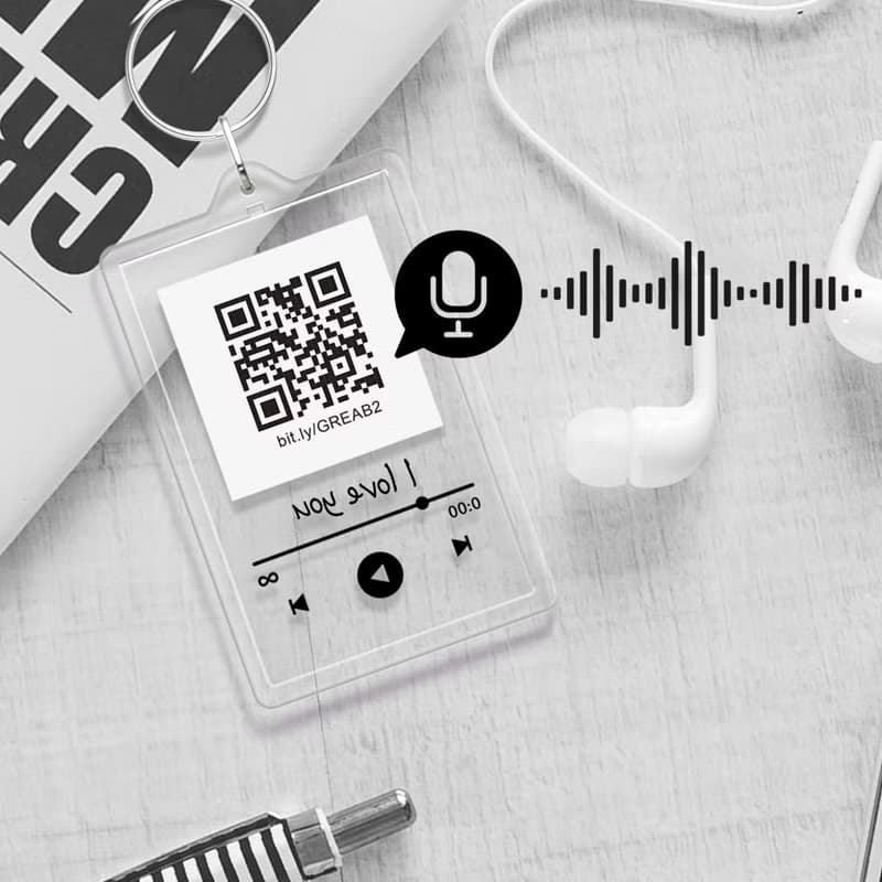 【訂製歌曲相片】情侶禮物一對優惠 音樂播放器鑰匙圈 掃碼聽歌