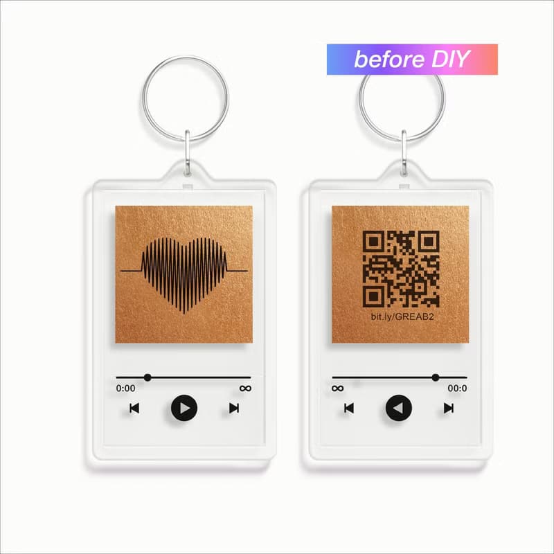 【訂製歌曲相片】情侶禮物一對優惠 音樂播放器鑰匙圈 掃碼聽歌