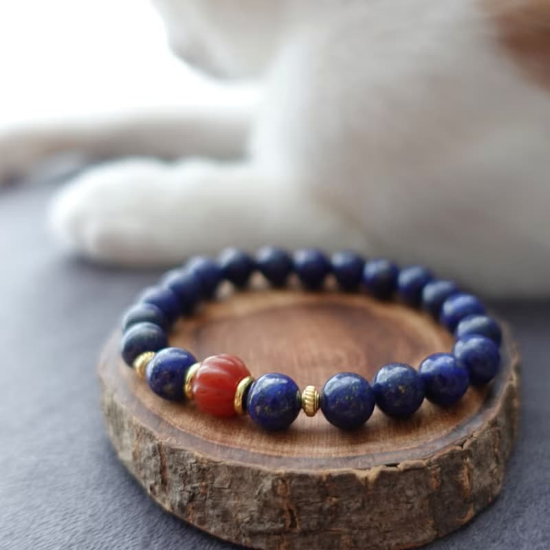 靜 青韻 天然青晶石  豐收富足南紅 沉靜的美 手鍊手環 手串配飾