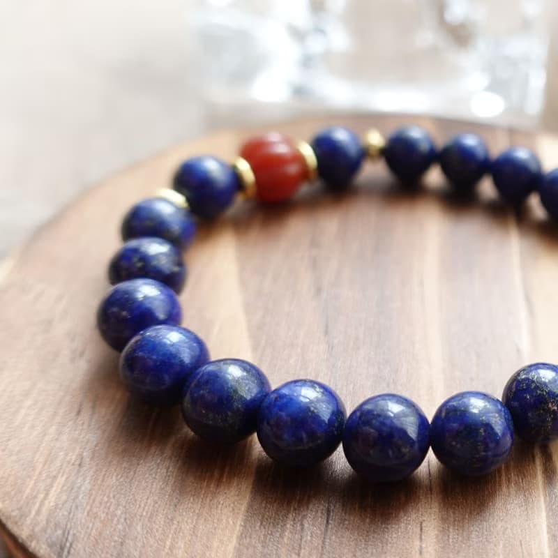 靜 青韻 天然青晶石  豐收富足南紅 沉靜的美 手鍊手環 手串配飾