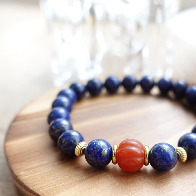 靜 青韻 天然青晶石  豐收富足南紅 沉靜的美 手鍊手環 手串配飾