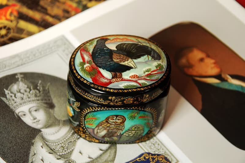 Birds Lacquer box small hand painted decorative art Christmas Gift Wrapping