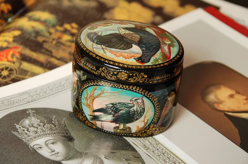 Birds Lacquer box small hand painted decorative art Christmas Gift Wrapping