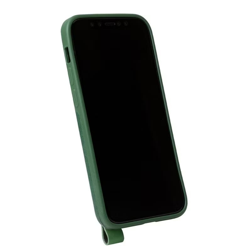頸掛式皮革防摔手機殼iPhone 12 Mini 綠