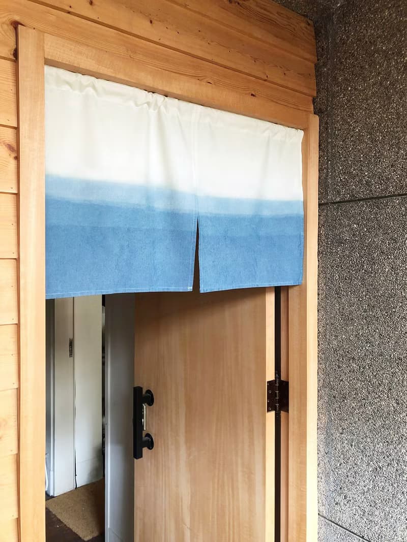 有機棉藍染日式短門簾 Organic Cotton