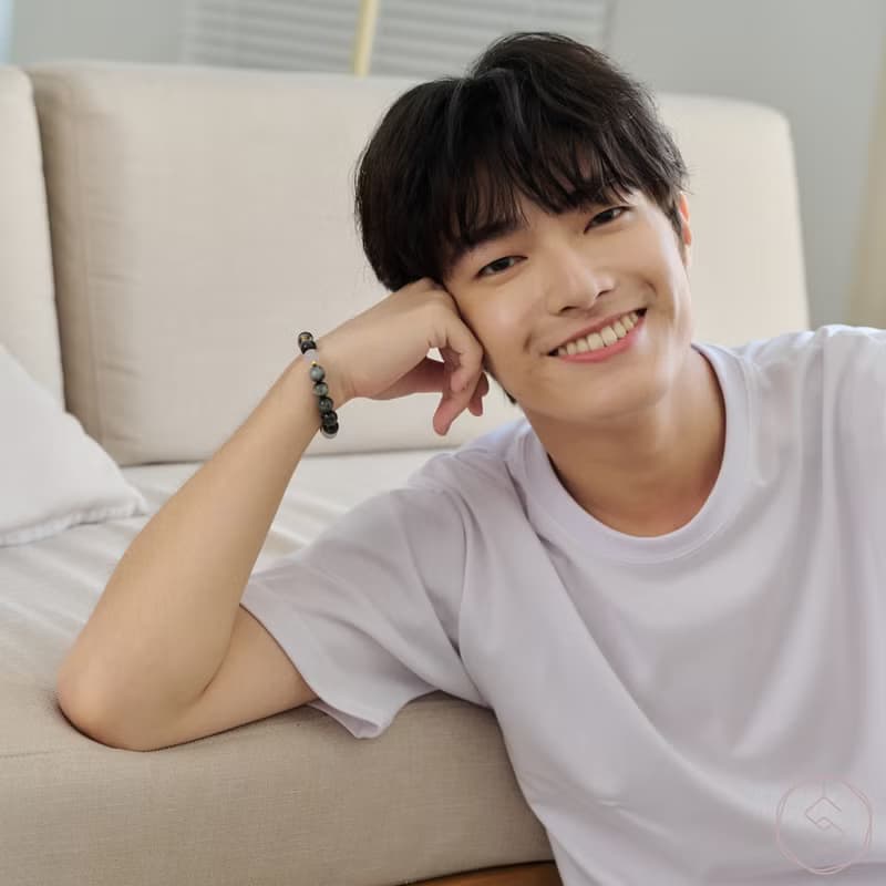 (避邪+招財) 夜闌 | 鷹眼石 月光石 黃水晶 | 男款水晶手鍊