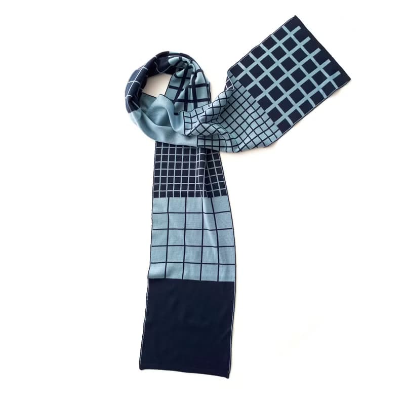 Blue scarf made of super soft merino wool. Best quality scarves for her or him