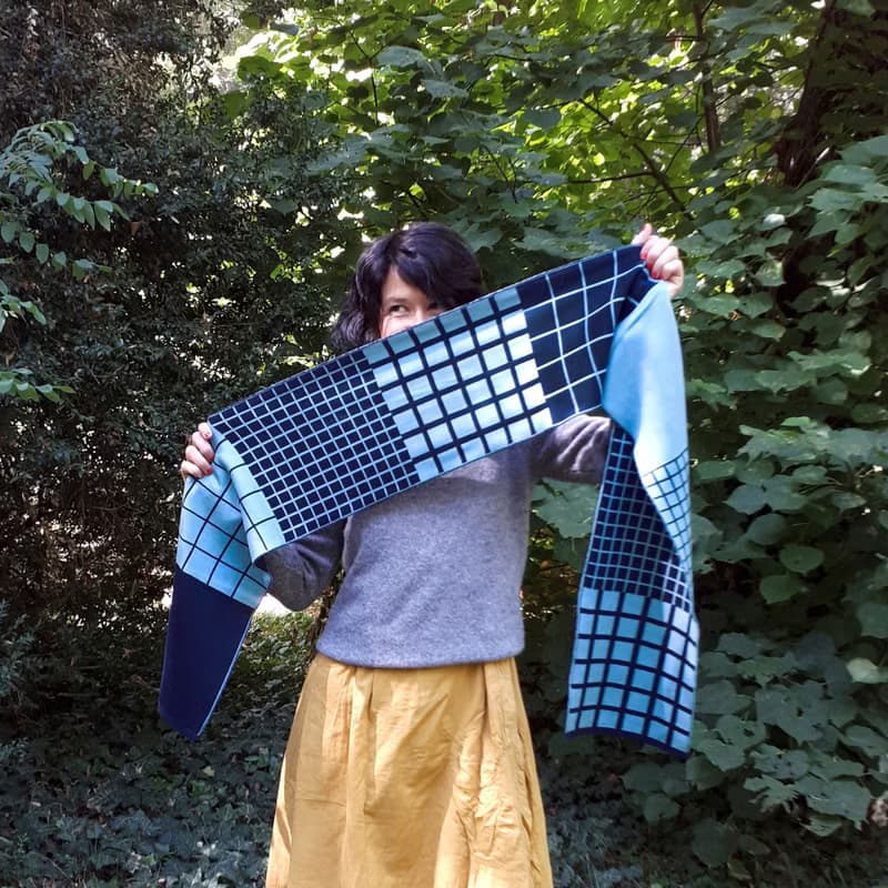 Blue scarf made of super soft merino wool. Best quality scarves for her or him