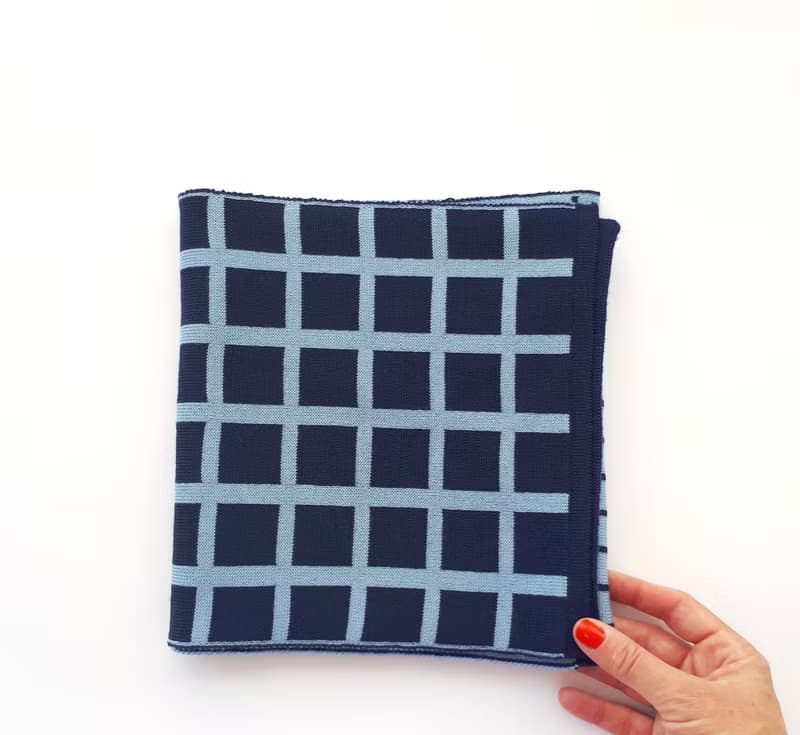 Blue scarf made of super soft merino wool. Best quality scarves for her or him