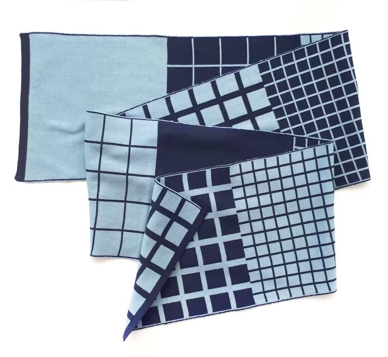 Blue scarf made of super soft merino wool. Best quality scarves for her or him