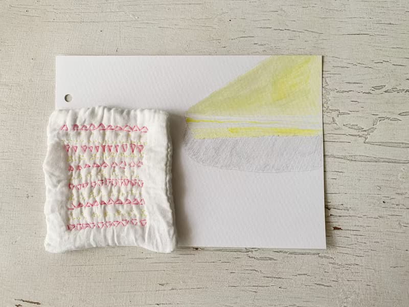刺繡杯墊--咖啡與三明治