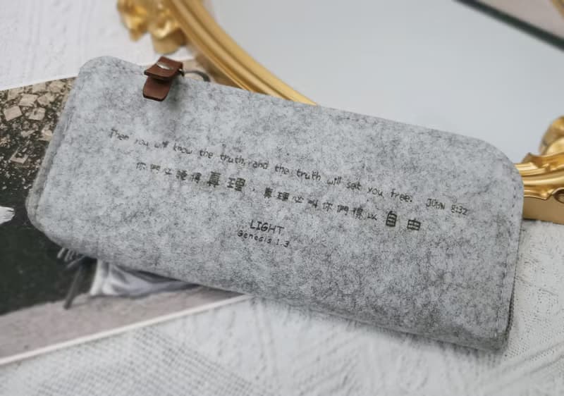 經文羊毛氈筆袋/福音禮品/基督教禮品/受洗禮物/幸福小組/原創文