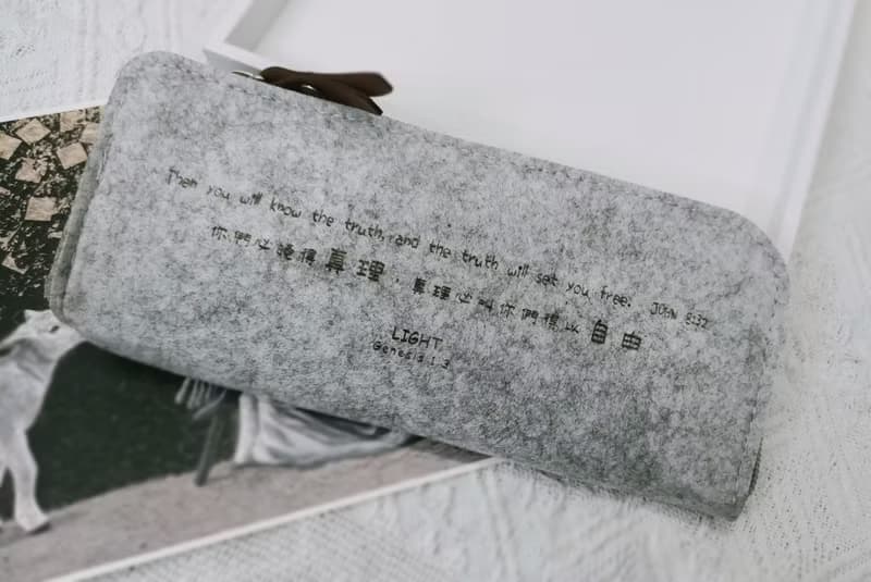 經文羊毛氈筆袋/福音禮品/基督教禮品/受洗禮物/幸福小組/原創文