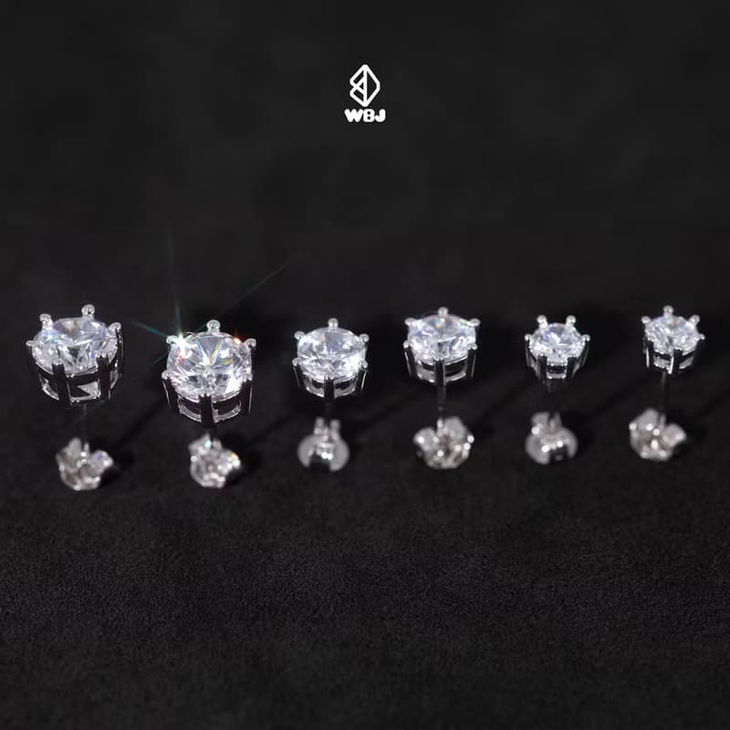 WBJ經典款六爪耳釘 925純銀實心