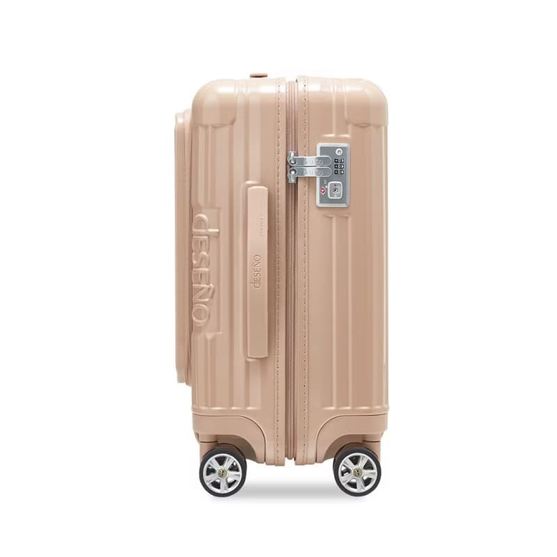 【Deseno笛森諾】尊爵傳奇V 20吋前開式拉鍊行李箱-奶茶