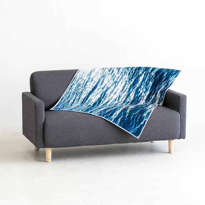 藍色大海地墊 家用房門客廳臥室腳踏墊 防滑短毛絨地毯