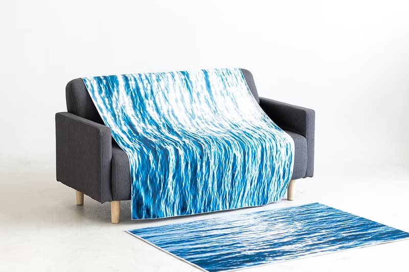 藍色大海地墊 家用房門客廳臥室腳踏墊 防滑短毛絨地毯