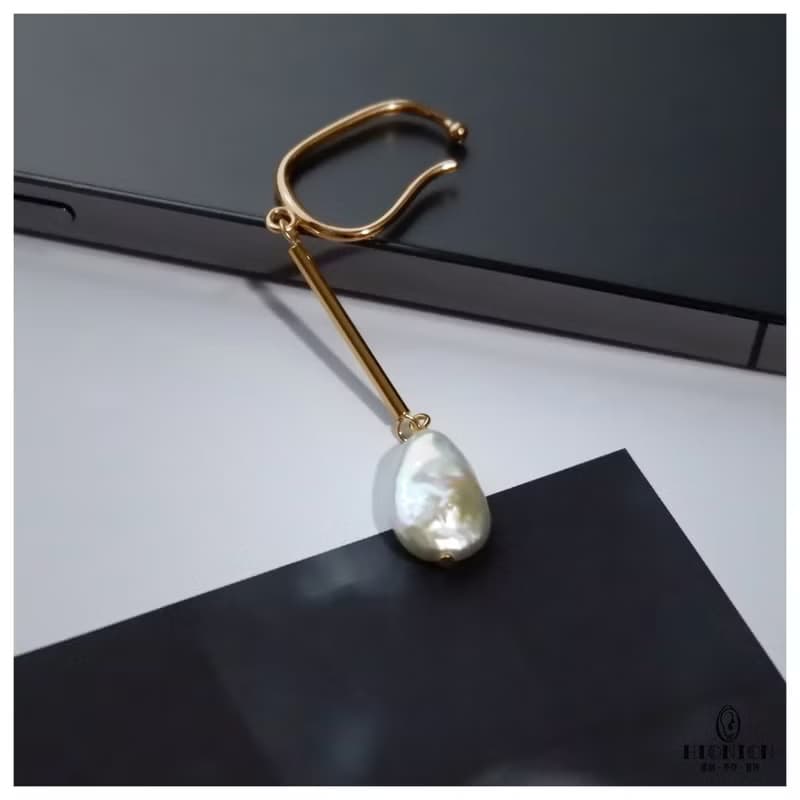 普賽克的好奇心~原創小眾巴洛克珍珠無耳洞耳掛水滴耳環復古