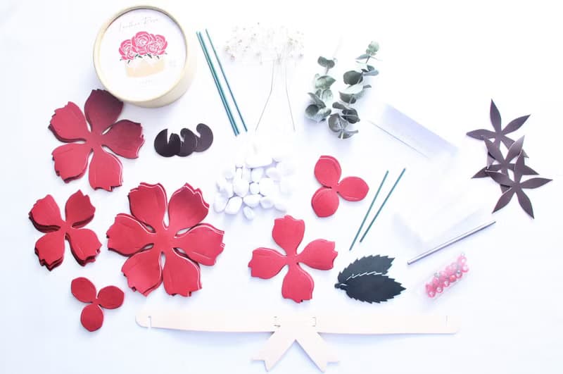 皮革玫瑰花盒 薰衣草粉紅 皮革材料包 情人節 免費刻名 Rose