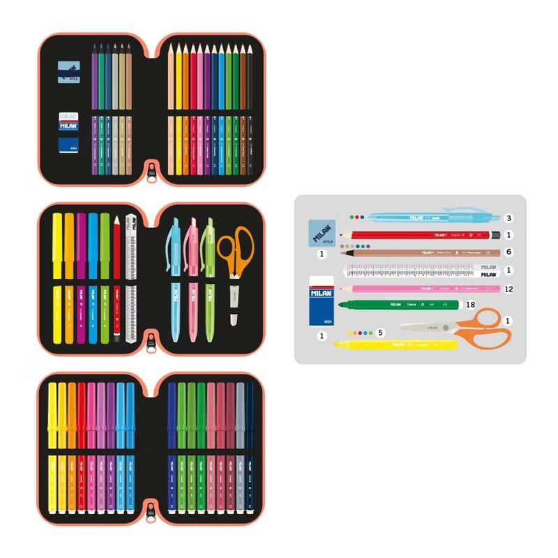 【MILAN】隨行畫筆袋著走 協力車小夥伴 3層式 生日畢業聖誕禮物