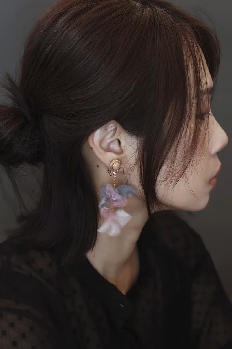 串串 手工手染紗花耳環 新娘飾品
