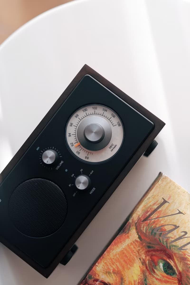 實木無線 藍芽音箱 高音質 桌面音響 復古收音機 黑胡桃木禮
