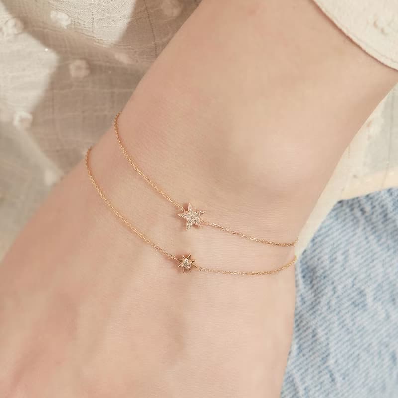 Visel 八芒星星鑽石手鍊