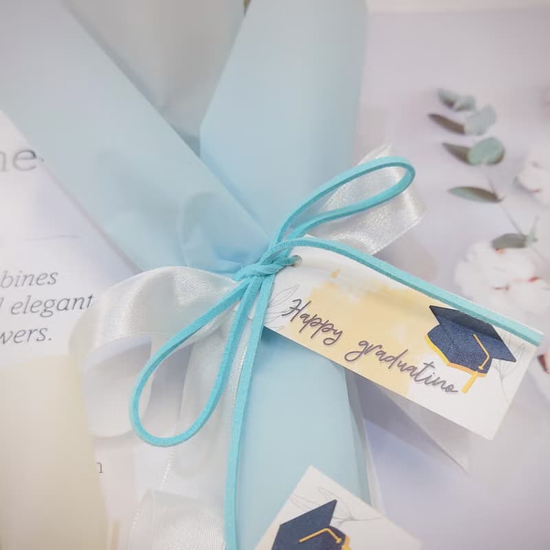 棉花畢業花束 /畢業花束/永生花/乾燥花束/棉花/花束