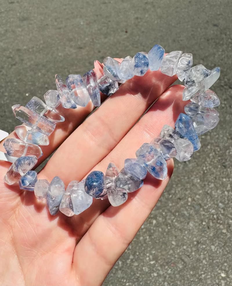 高透天然玻璃體透藍線石水晶隨行44.72g防甲狀腺亢進加強表達能力