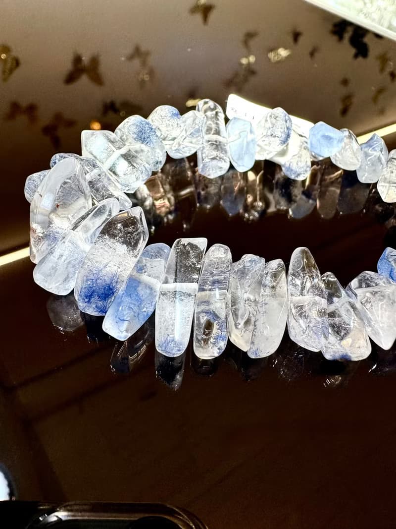 高透天然玻璃體透藍線石水晶隨行44.72g防甲狀腺亢進加強表達能力