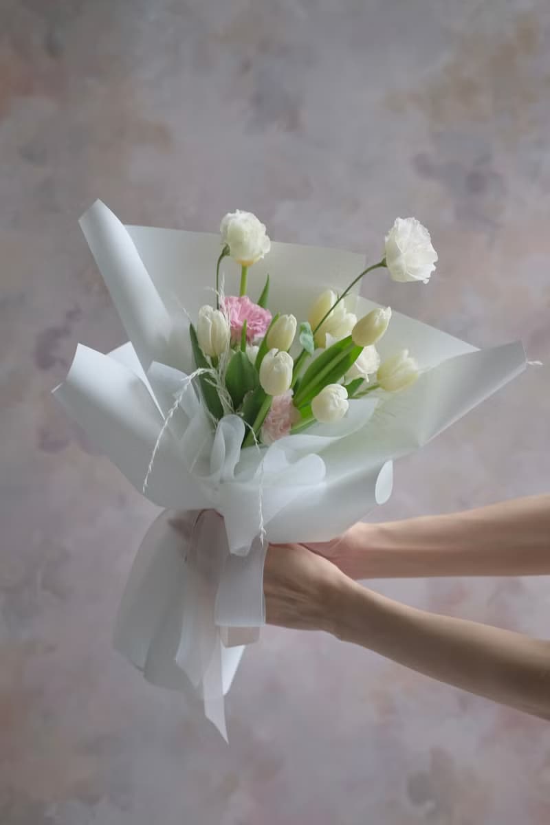 白色情人節 鬱金香 韓式花束  生日花束 女友禮物