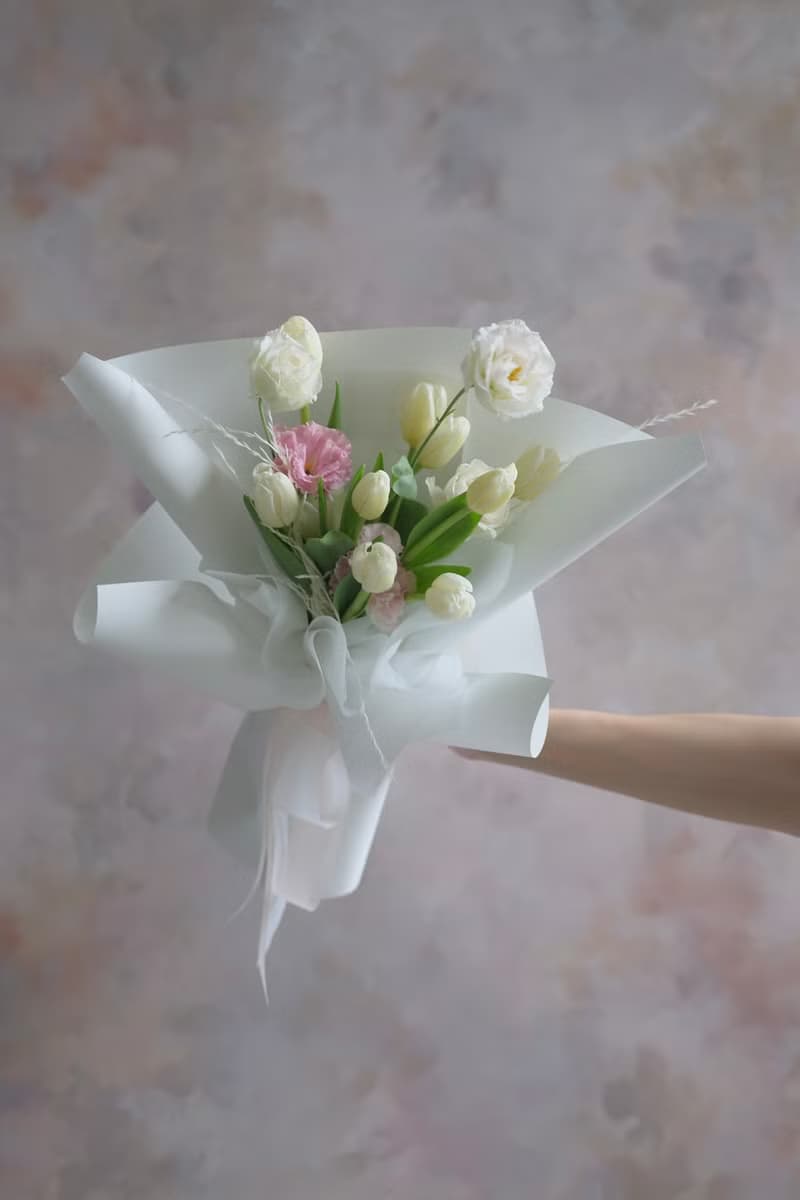 白色情人節 鬱金香 韓式花束  生日花束 女友禮物