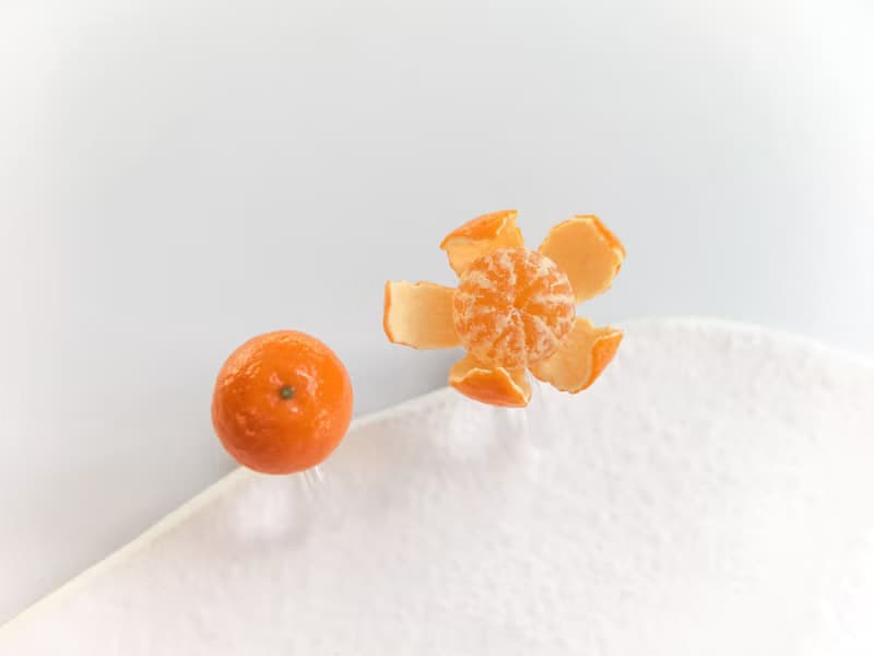 半裸橘子系列*原創軟陶手工小耳釘仿真橘子925銀耳針無耳洞耳夾