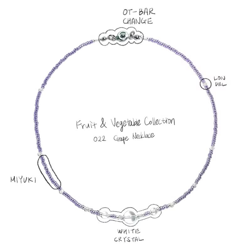 Fruit & Vegetable Collection - 022 Grape Crystal Necklace
