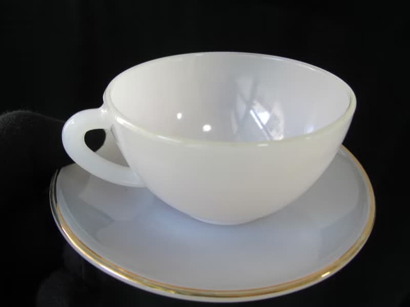 【老時光 OLD-TIME】早期法國製玻璃咖啡杯盤組(六杯+六盤)