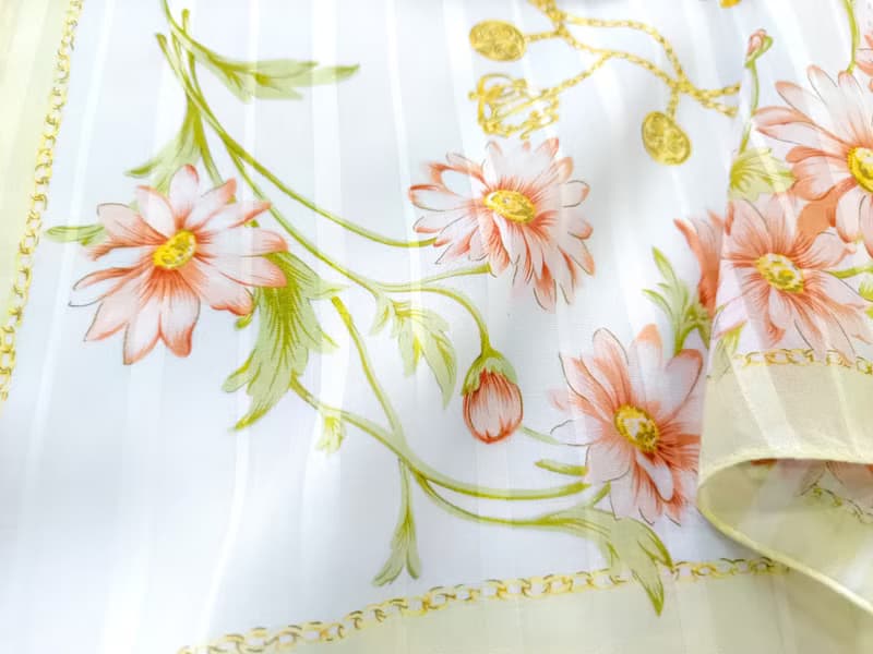 Christian Dior Vintage Handkerchief Sweet Gerbera 18 x 18 inches Gifts for Her