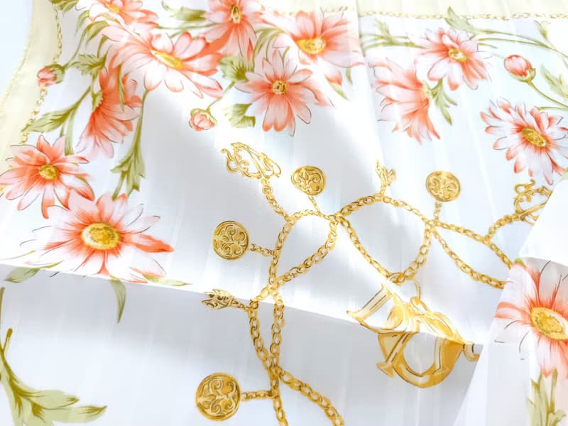 Christian Dior Vintage Handkerchief Sweet Gerbera 18 x 18 inches Gifts for Her
