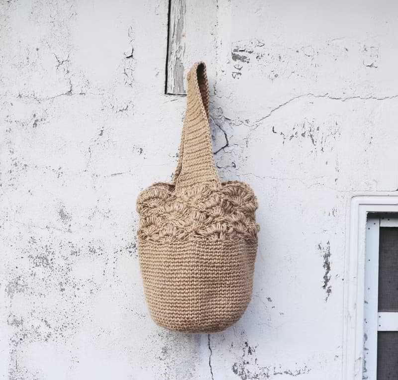【訂製】Handmade手工編織/黃麻繩編織袋/購物袋/肩背包/麻繩包