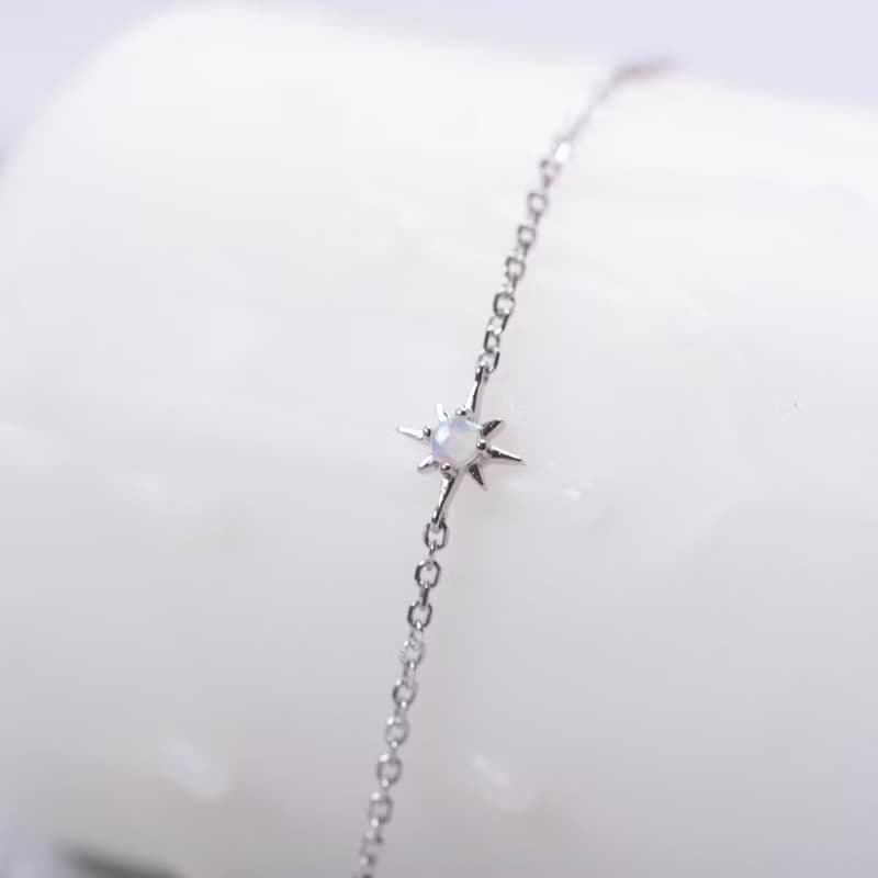 蛋白石925純銀星芒手鍊
