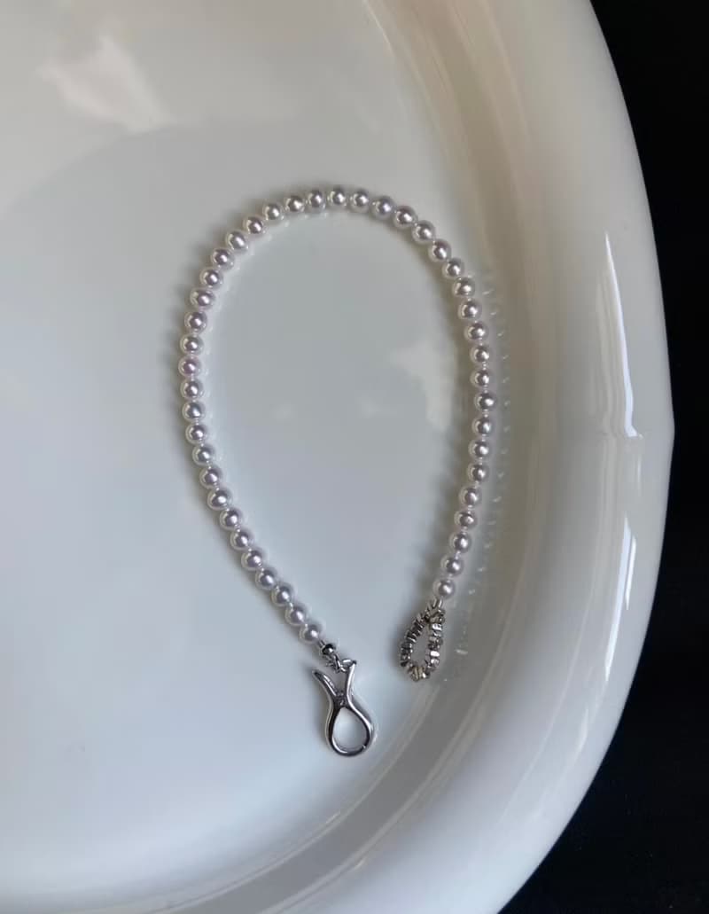 YuanPearl天然極光近圓3-3.mmbaby珍珠手鍊ot扣純銀手鍊迷你珍珠