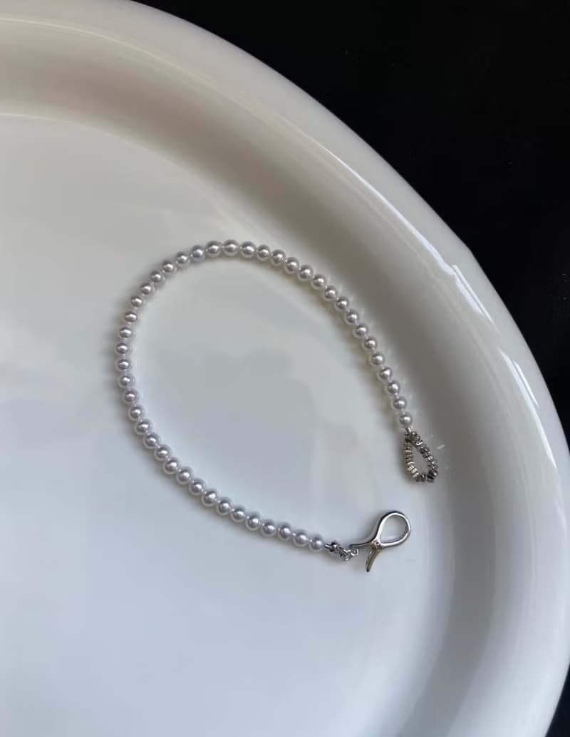 YuanPearl天然極光近圓3-3.mmbaby珍珠手鍊ot扣純銀手鍊迷你珍珠