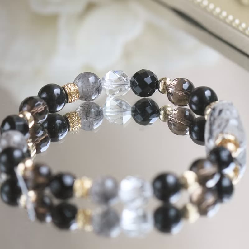 稀有限量 黑髮晶 貔貅 黑曜石 閃靈鑽 茶晶 白水晶 瑪瑙 水晶手鍊